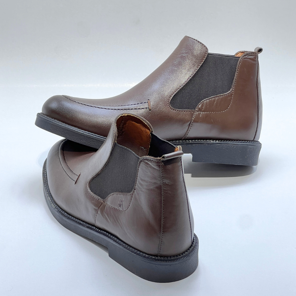 Chelsea Boots Homme -100% Cuir Marron REF 033