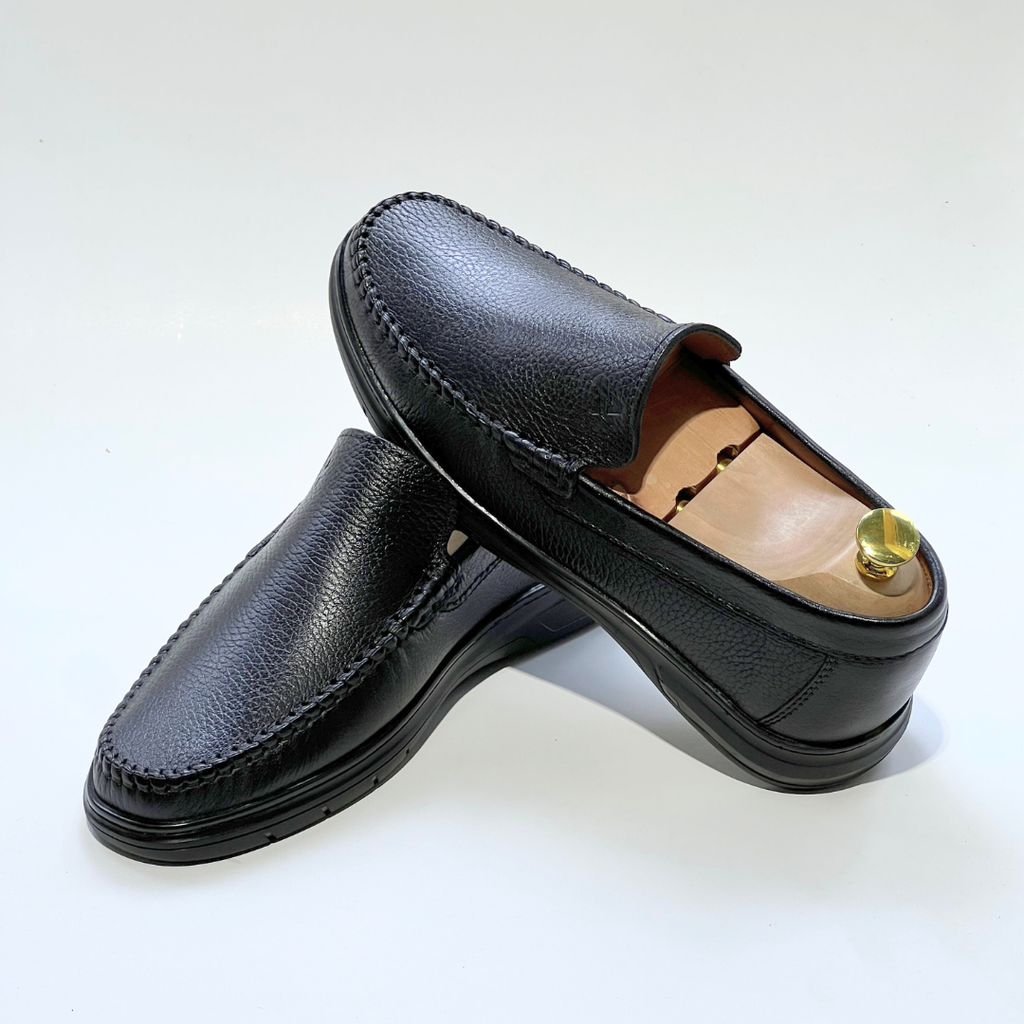 D'Urbano MOCASSIN EN CUIR Grainé 100% Médical - NOIR - REF 103