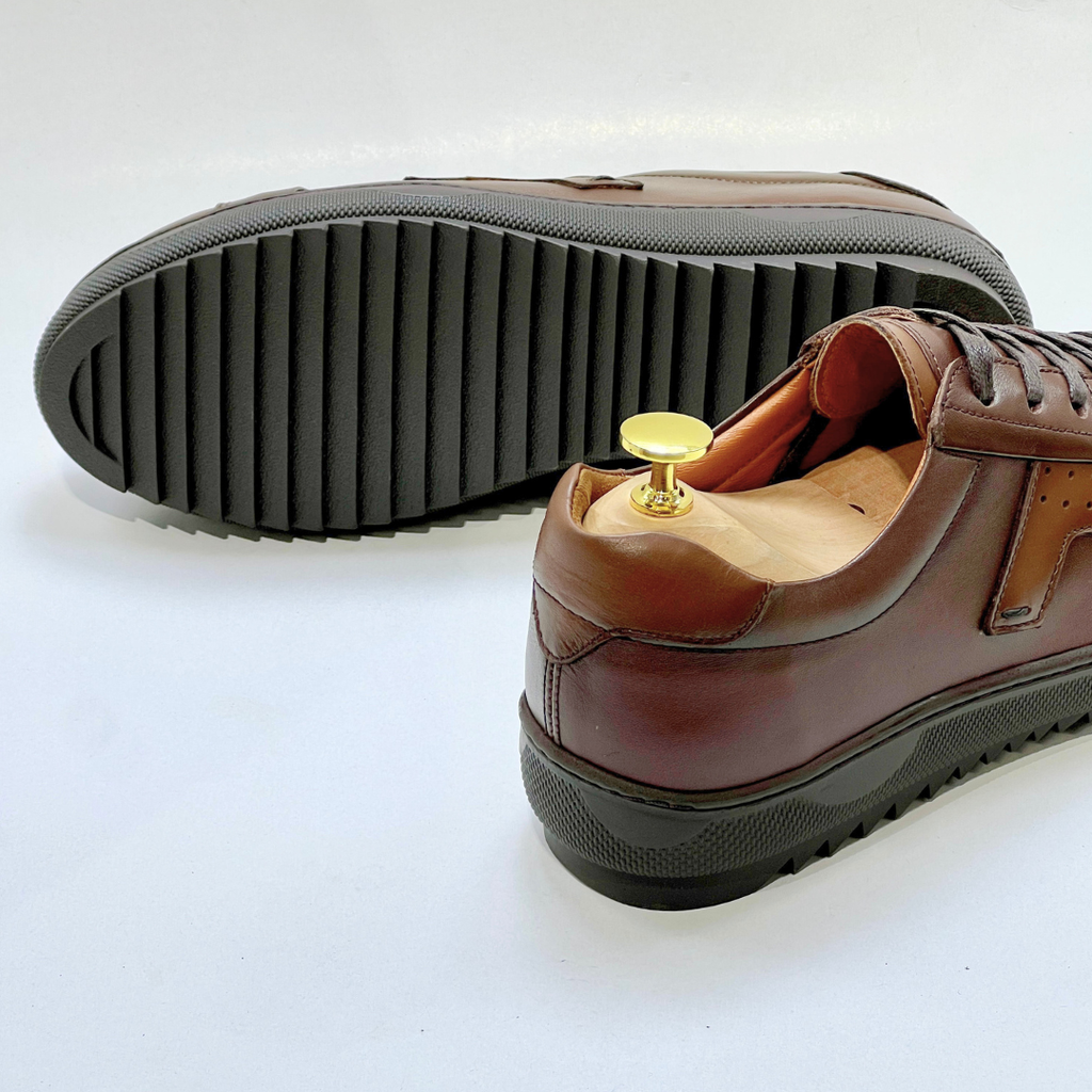 Baskets Basses De Lux En Cuir 100% Medical marron REF 079