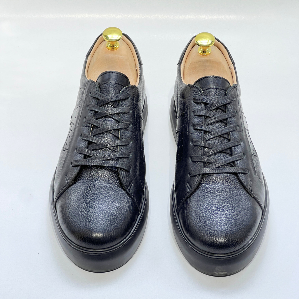 Baskets pour Homme 100% CUIR - ALONZO NOIR N REF AZ079