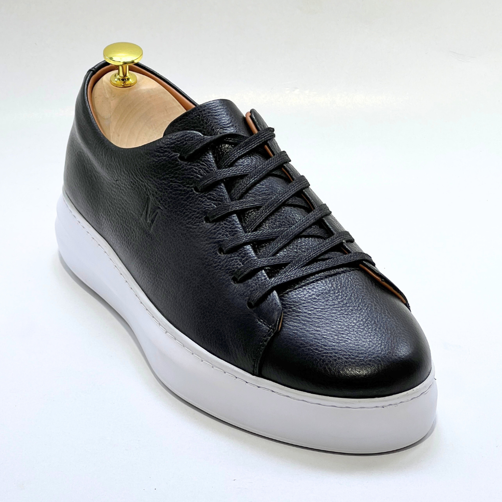 Baskets pour Homme 100% CUIR - ALONZO NOIR-B EVA REF AZ060