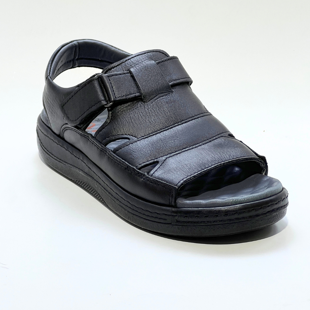 Generic Sandales Pour Hommes 100% Cuir Super Médical NOIR REF 046