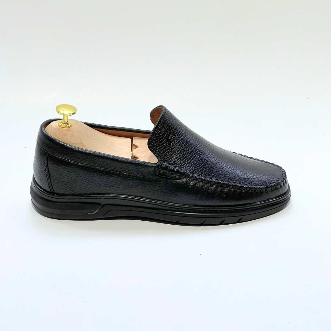 D'Urbano MOCASSIN EN CUIR Grainé 100% Médical - NOIR - REF 103