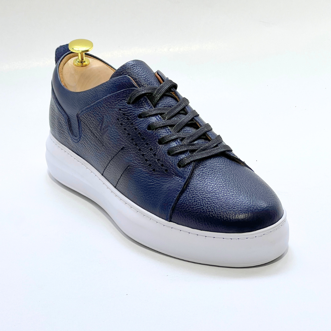 Basket homme S-EVA B en cuir 100% Médical BLEU ref 059