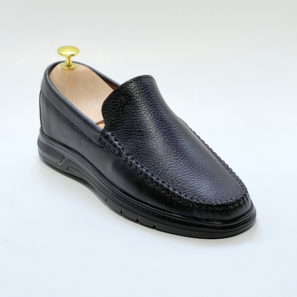 D'Urbano MOCASSIN EN CUIR Grainé 100% Médical - NOIR - REF 103