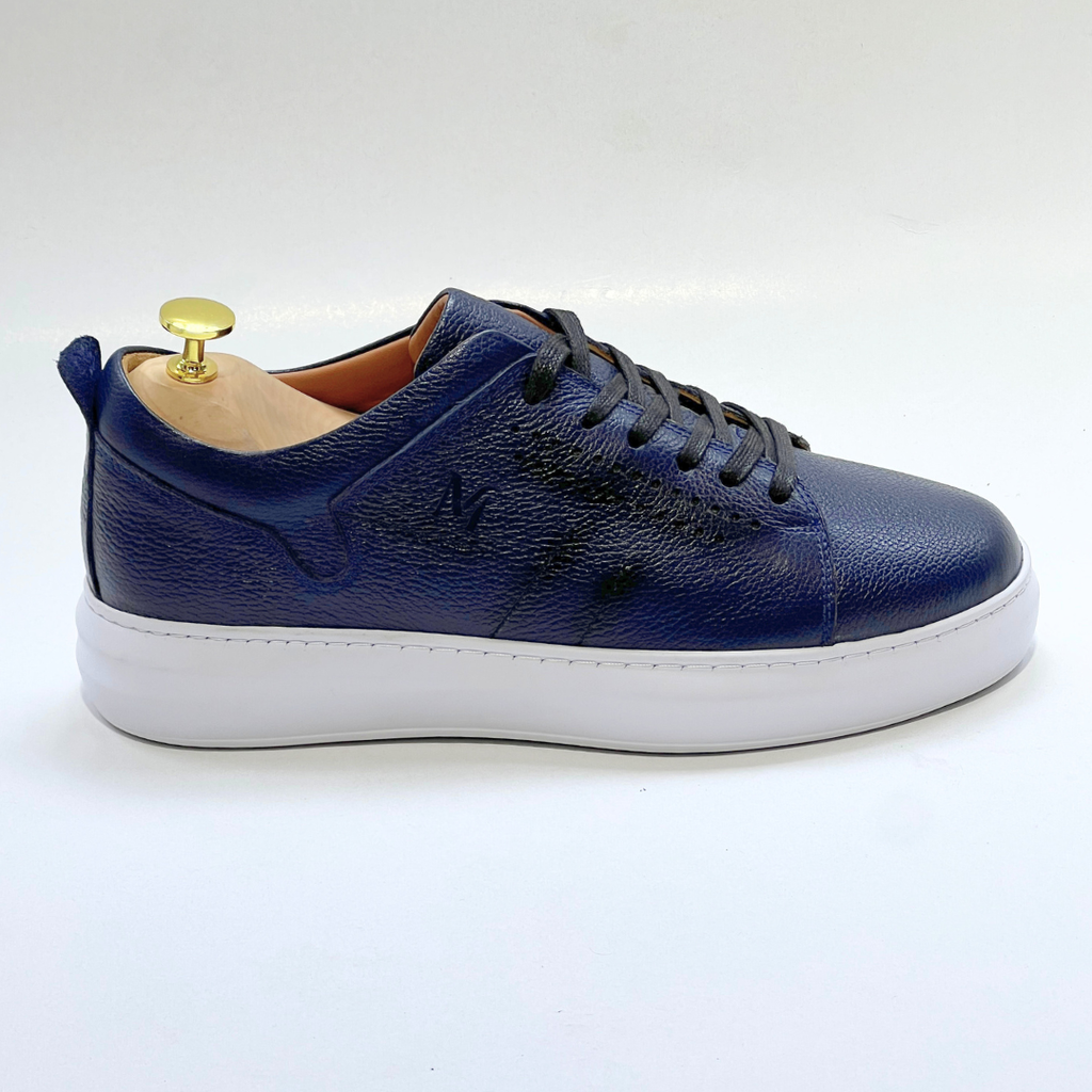 Basket homme S-EVA B en cuir 100% Médical BLEU ref 059