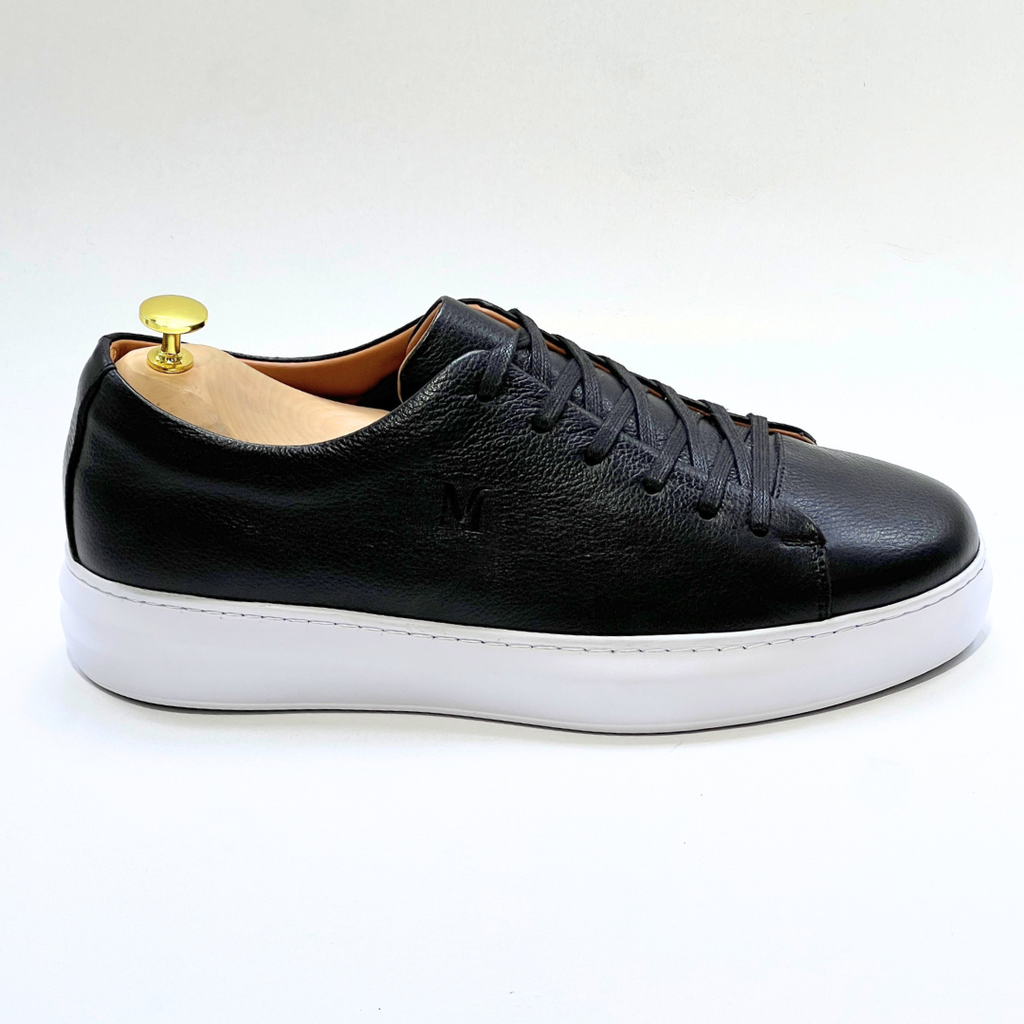 Baskets pour Homme 100% CUIR - ALONZO NOIR-B EVA REF AZ060
