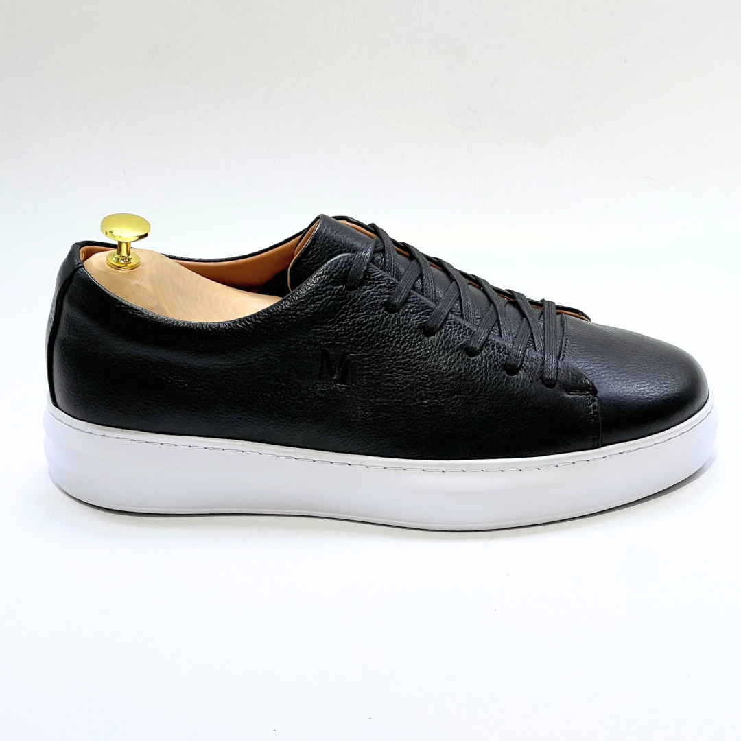 Baskets pour Homme 100% CUIR - ALONZO NOIR-B EVA REF AZ060