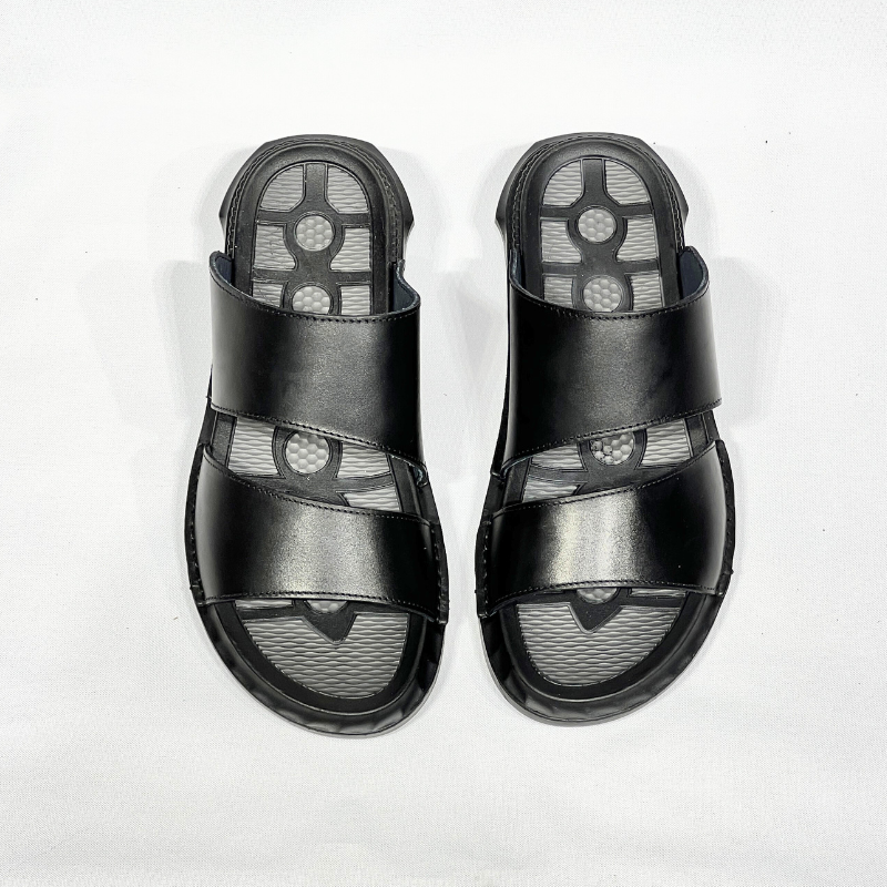SANDALE MEDICAL EN CUIR 100% EN NOIR REF 218