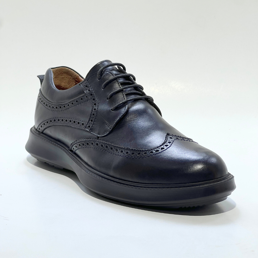 Chaussure BROGUE En Cuir 100% Médical NOIR REF 022