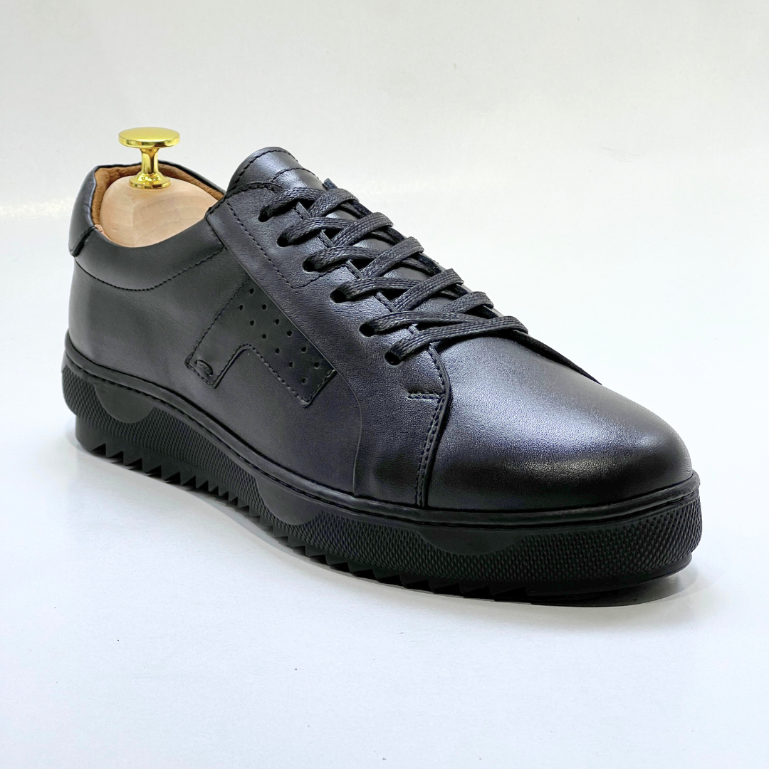 Baskets Basses De Lux En Cuir 100% Medical noir REF 079