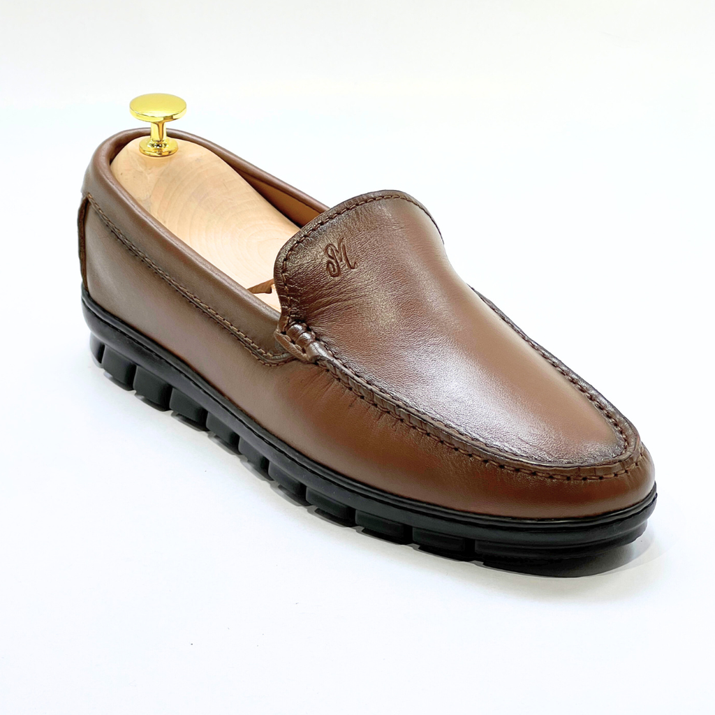 Brighton : Mocassin Homme 100% cuir TABAC-REF 2000