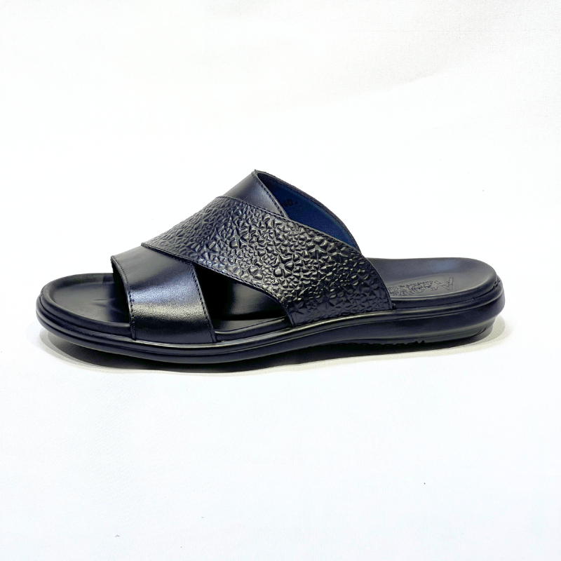 Sandales Hommes 100% Cuir Super Médical EN NOIR REF 214