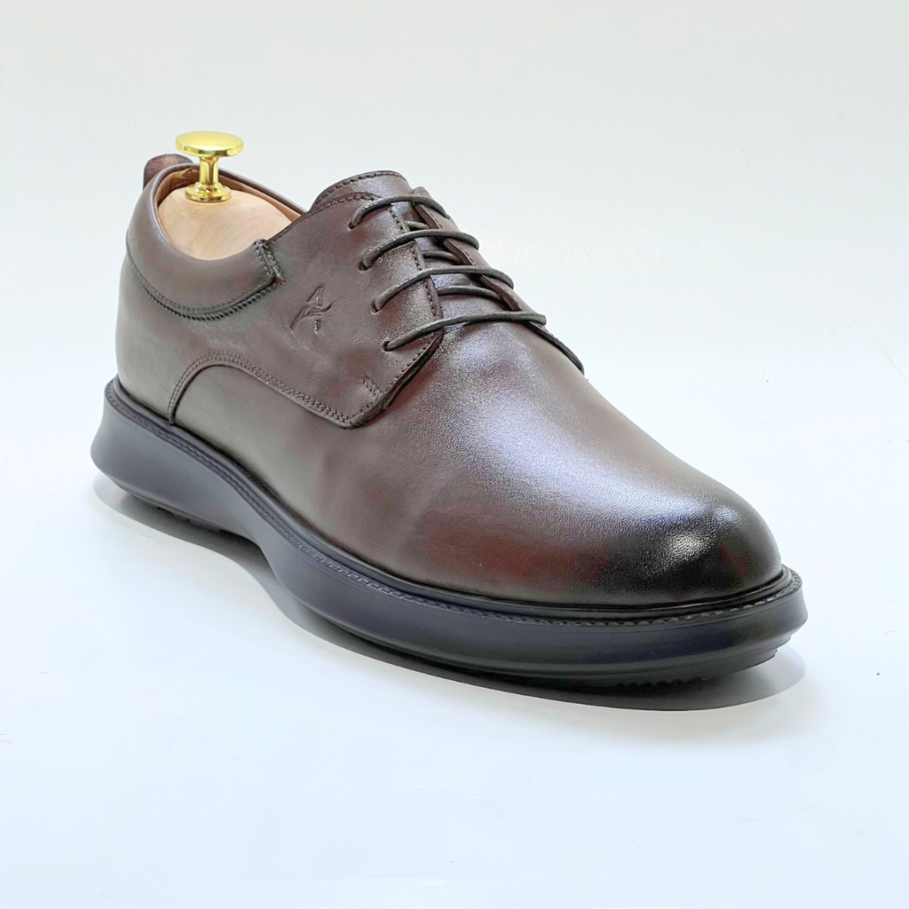 CHAUSSURES DE LUXE POUR HOMME MEDICAL 100% CUIR EN MARRON REF N014