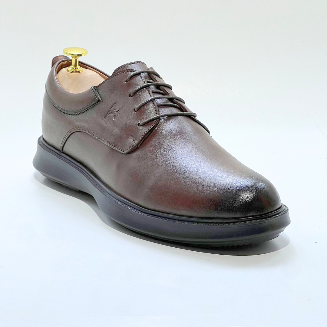 CHAUSSURES DE LUXE POUR HOMME MEDICAL 100% CUIR EN MARRON REF N014