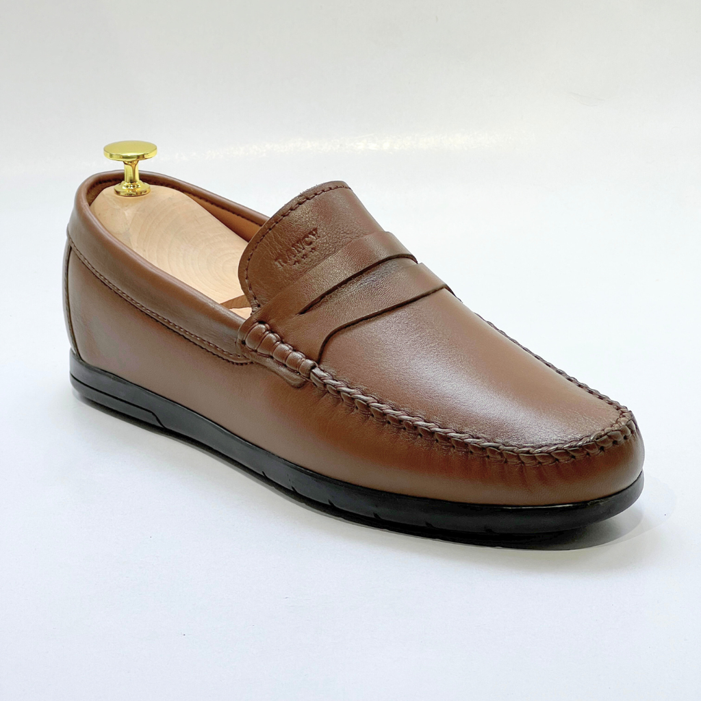 Denver: Mocassin Homme Médical - 100% Cuir TABAC - ref 104