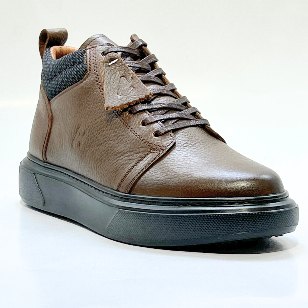 ALONZO-Demi Bottine Médical 100% cuir MARRON REF 608