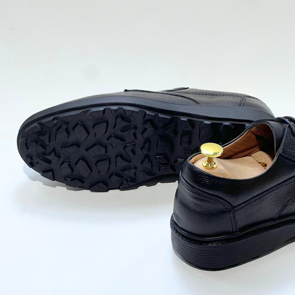 CHAUSSURE HOMME MEDICALE CONFORT CUIR 100% EN NOIR REF 010