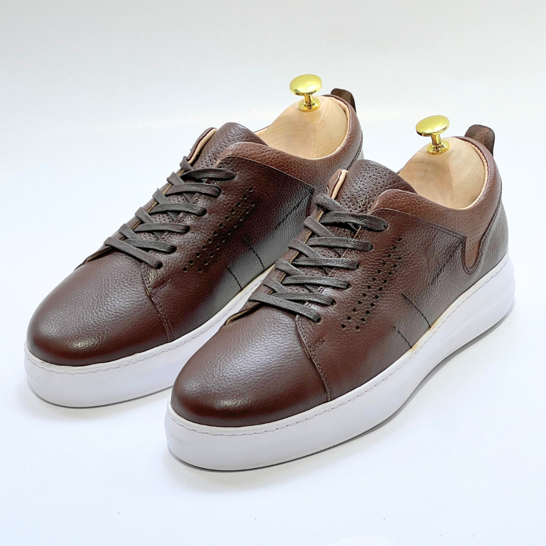 Basket homme S-EVA B en cuir 100% Médical MARRON ref 059