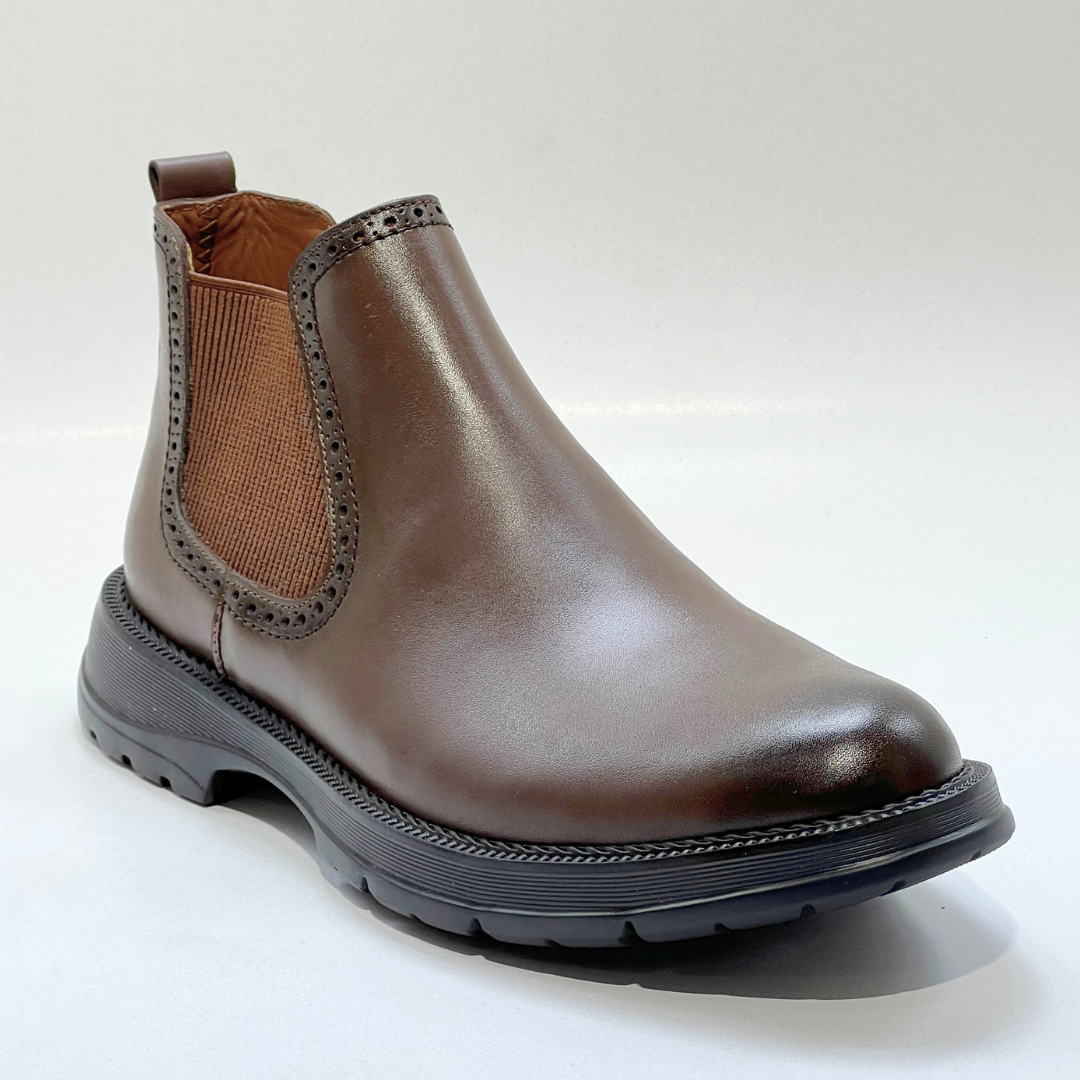 Bottine Tendance Médical en Cuir 100% MARRON REF AZ721