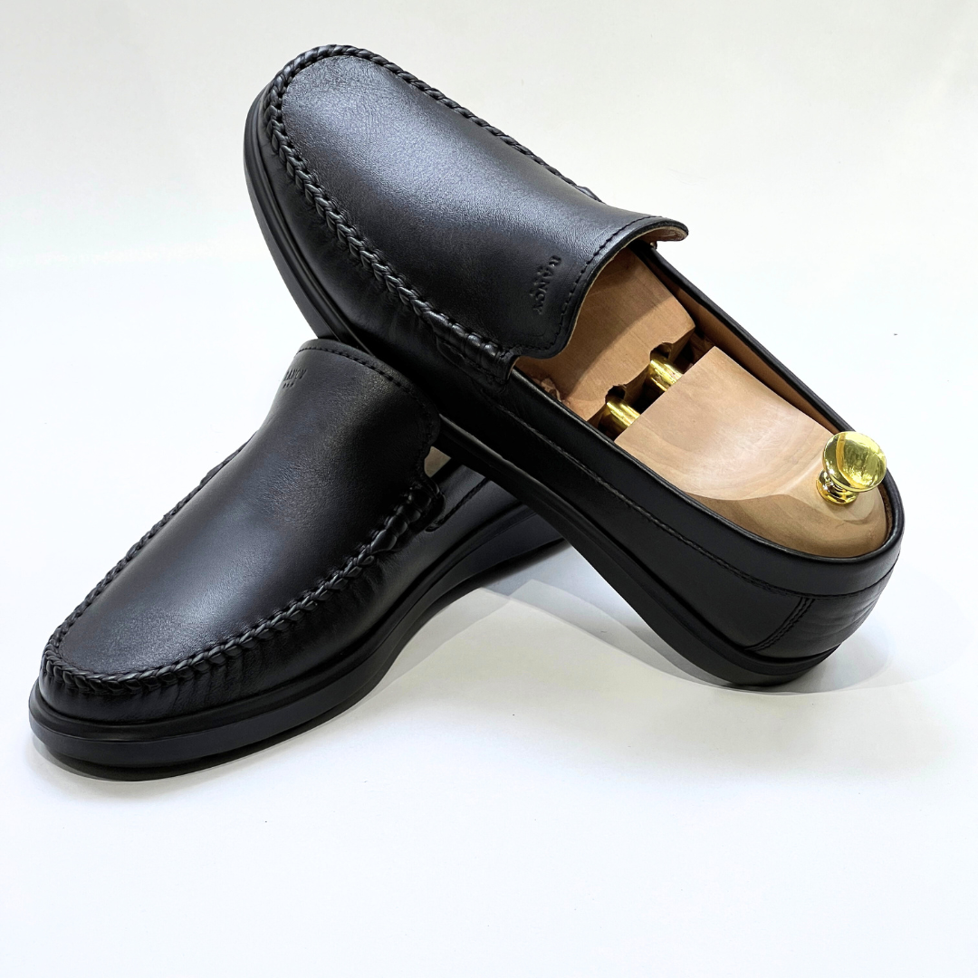 D'Urbano MOCASSIN EN CUIR 100% Médical - NOIR - REF 103