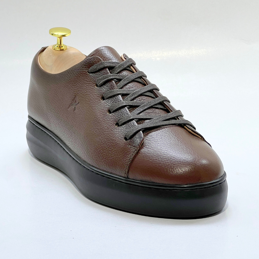 Basket homme S-EVA N en cuir 100% Médical MARRON ref 060