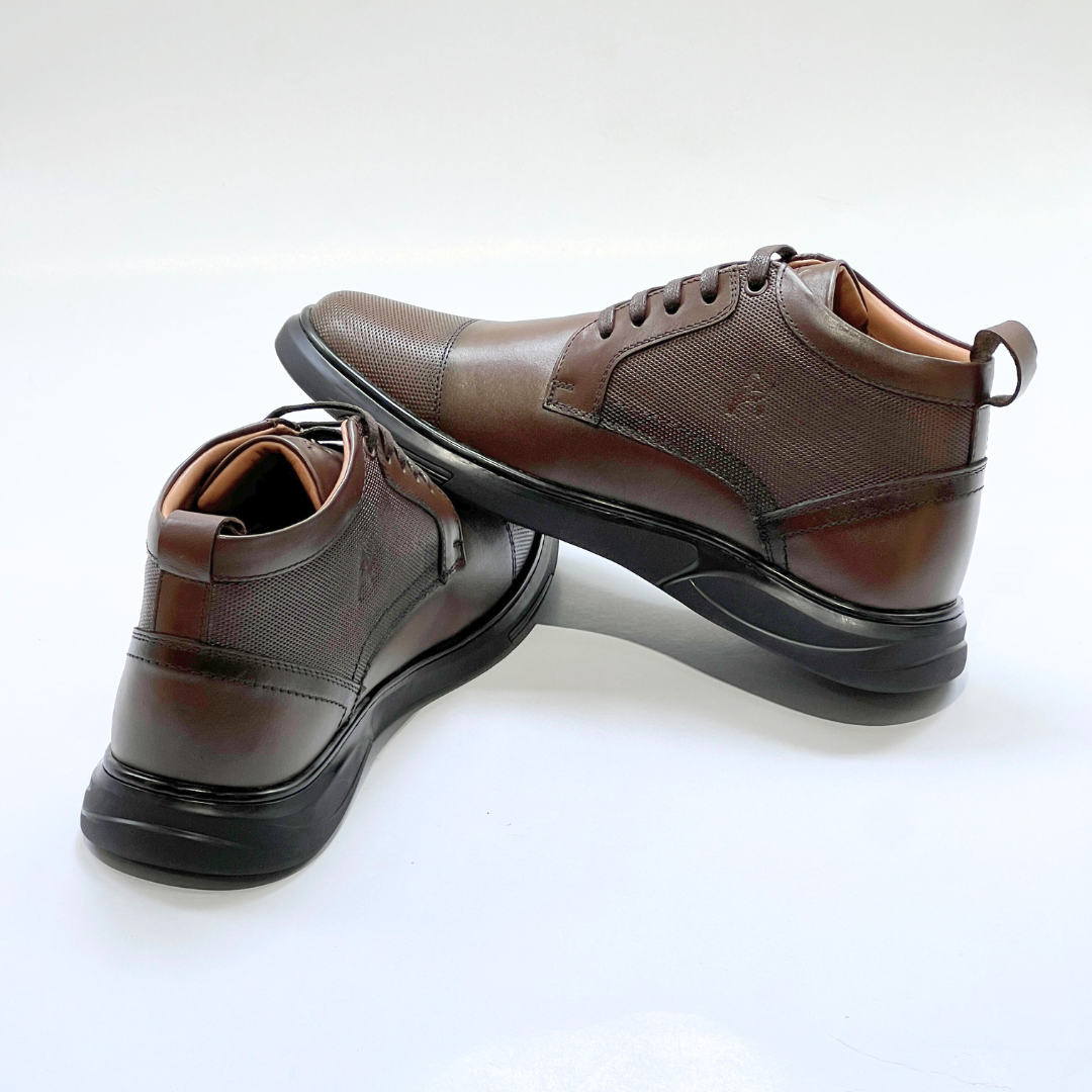 Demi - Bottine 100% Cuir MARRON REF AZ610