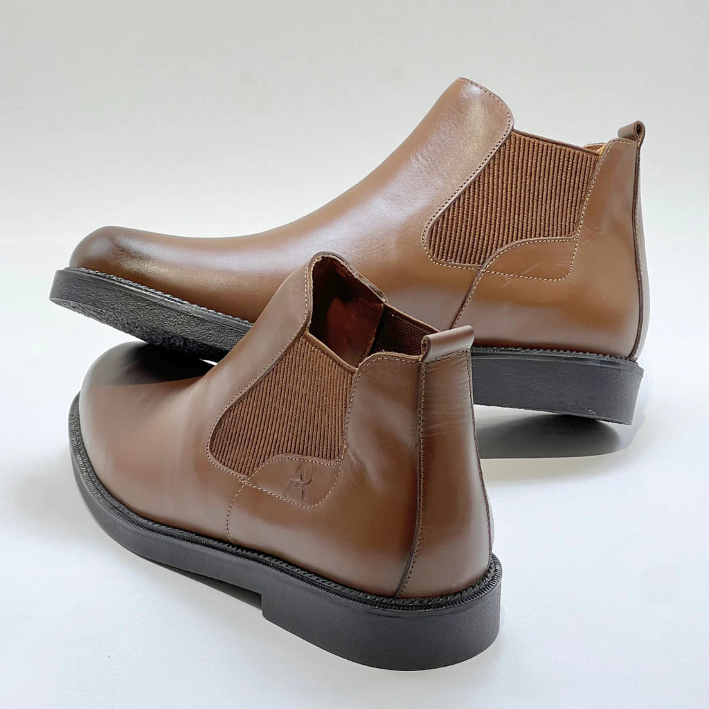 VOGUISH Tan Chelsea Boot 100% Cuir tabac REF 038