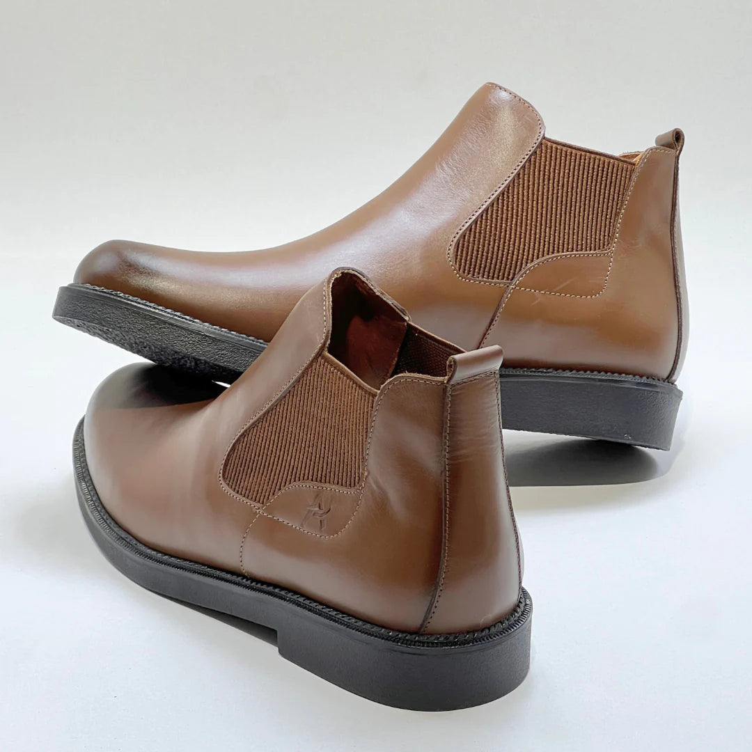 VOGUISH Tan Chelsea Boot 100% Cuir tabac REF 038