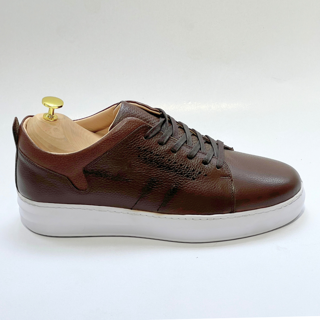 Basket homme S-EVA B en cuir 100% Médical MARRON ref 059