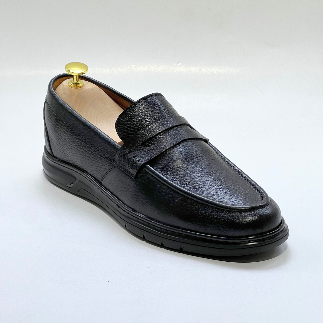 Mocassins Alonzo cuir 100% Grainé NOIR REF AZ643