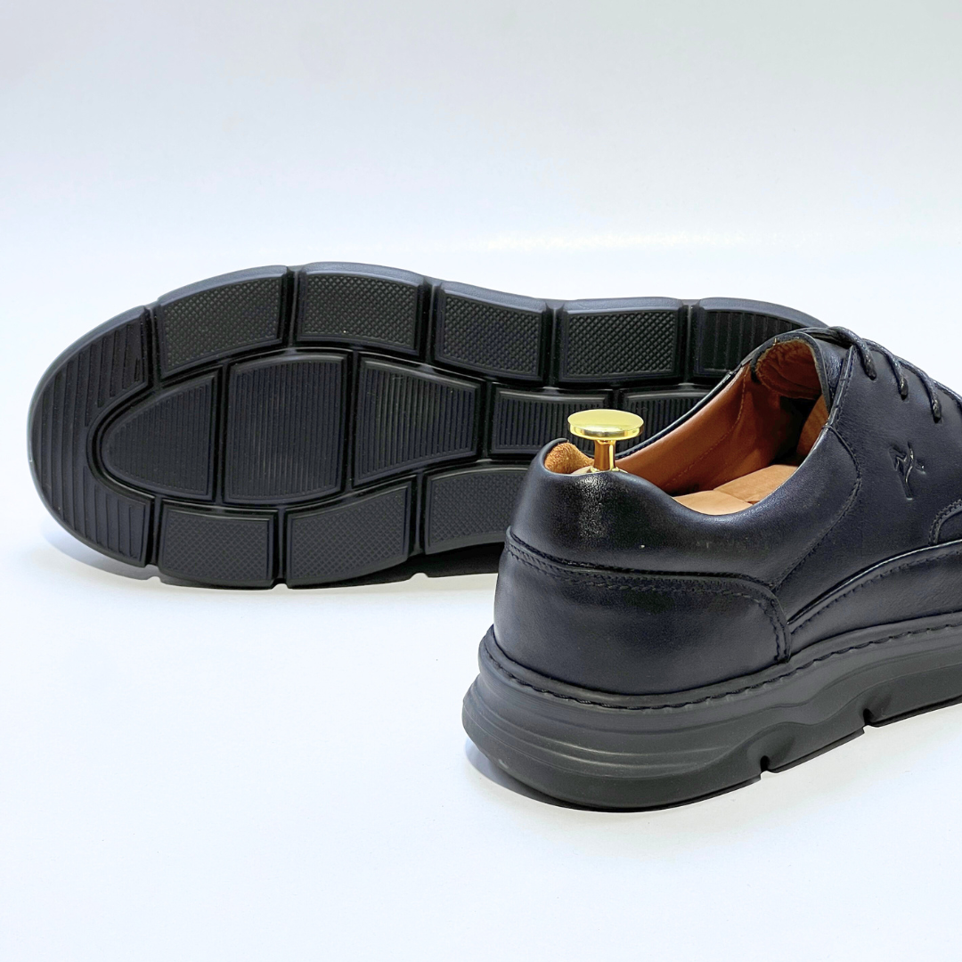 Chaussures Pour Homme 100% Cuir Médical NOIR REF AZ1035