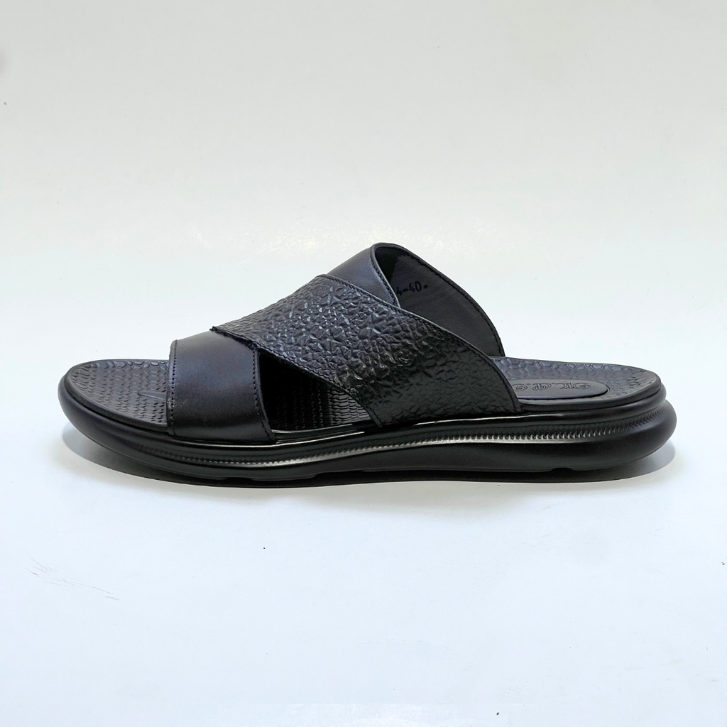 Sandales Hommes 100% Cuir Super Médical EN NOIR REF 214