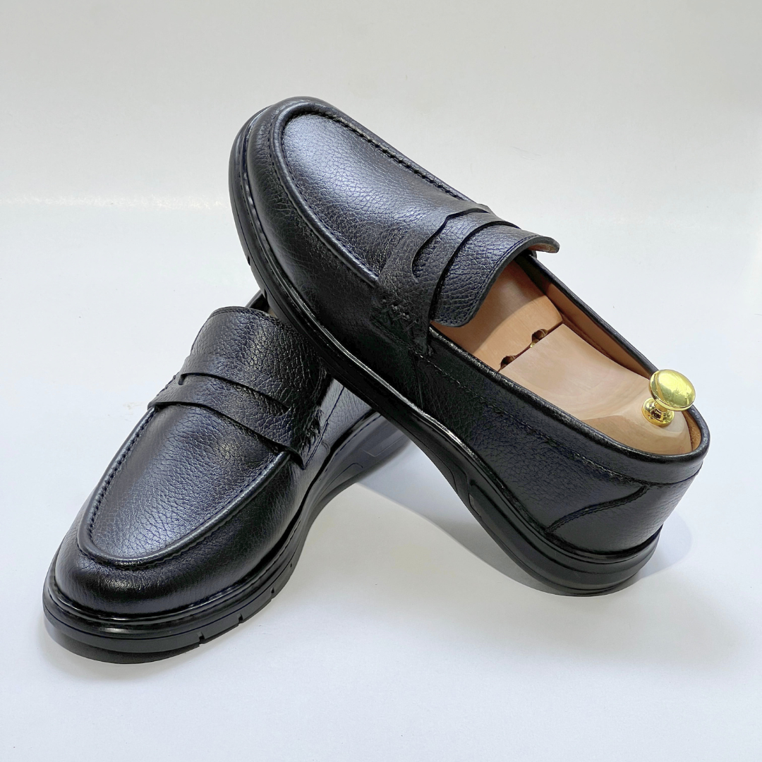 Mocassins Alonzo cuir 100% Grainé NOIR REF AZ643