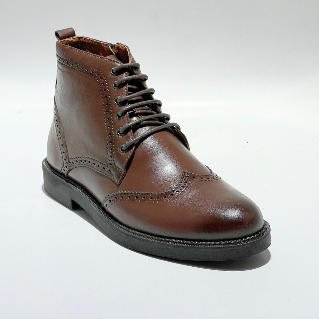 Boots ALONZO HOMME 100%En Cuir MARRON REF AZ798