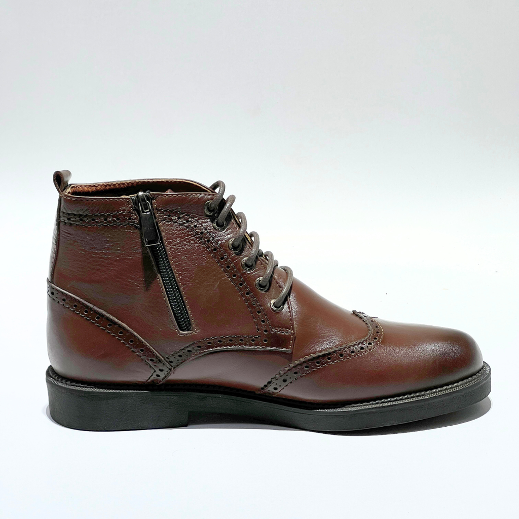 Boots ALONZO HOMME 100%En Cuir MARRON REF AZ798
