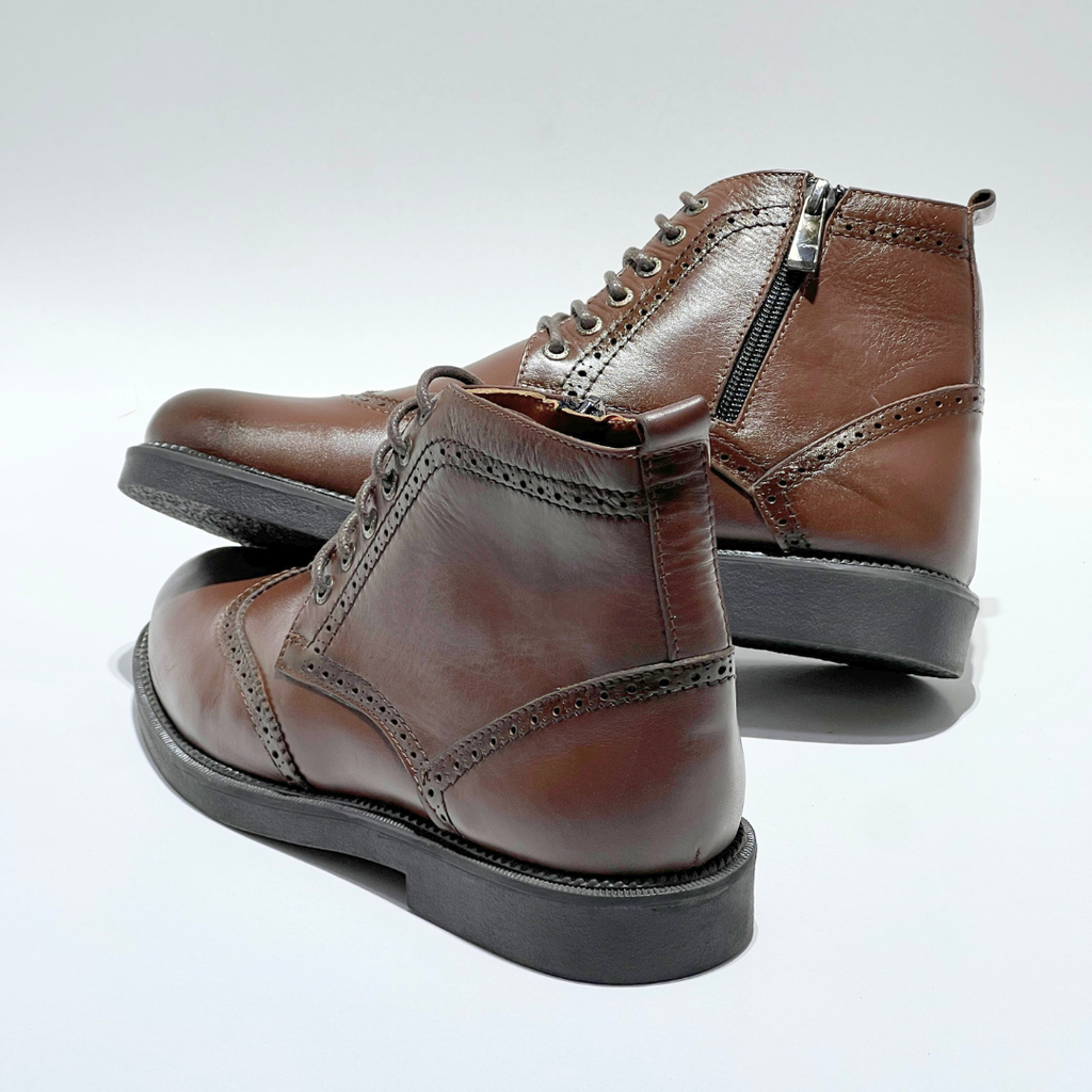 Boots ALONZO HOMME 100%En Cuir MARRON REF AZ798