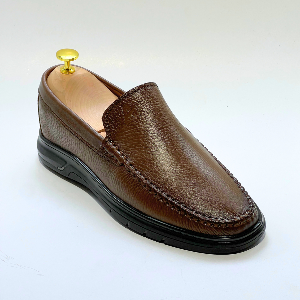 D'Urbano MOCASSIN EN CUIR Grainé 100% Médical - TABAC - REF 103