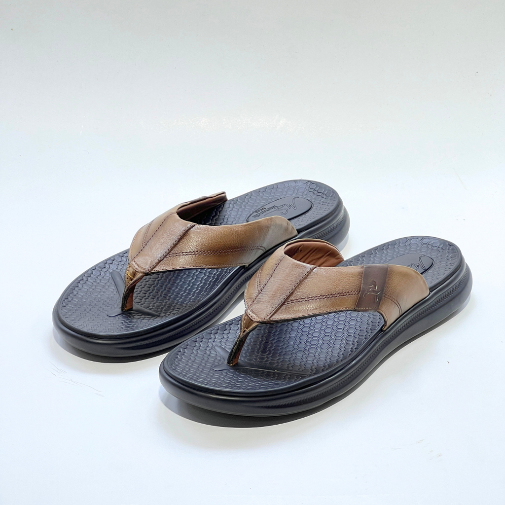 SANDAL HOMMES MEDICAL EVA 100% CUIR EN TABAC REF 2117