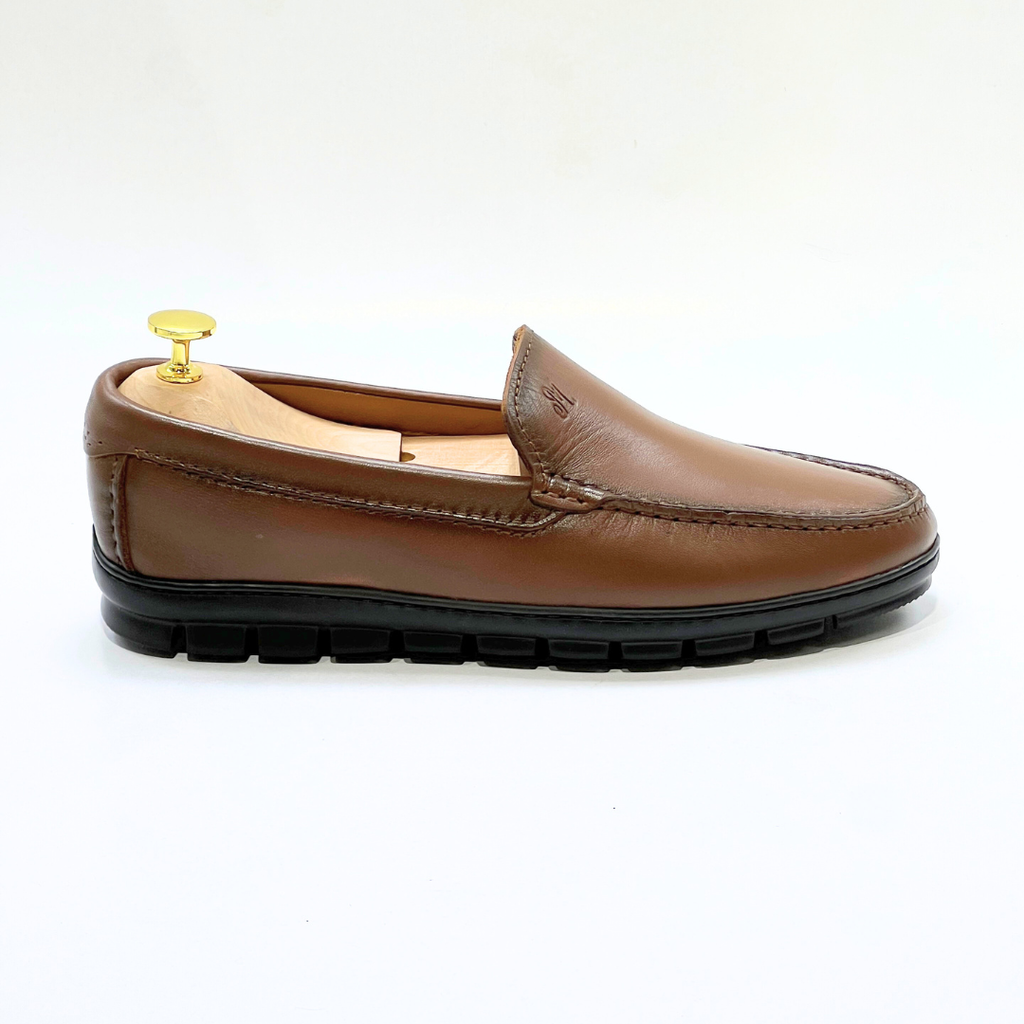 Brighton : Mocassin Homme 100% cuir TABAC-REF 2000
