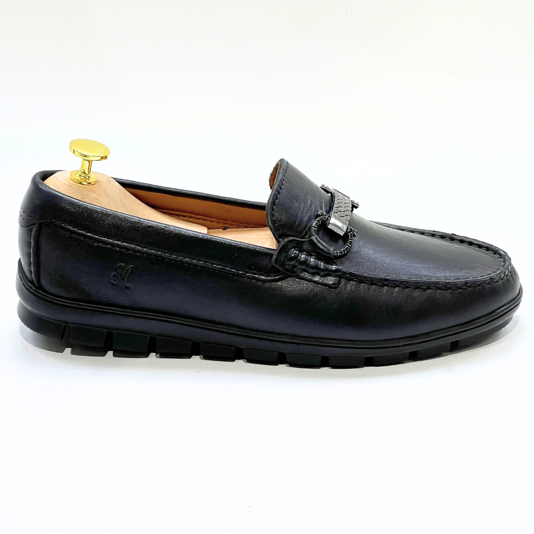 SYENNESIS - Mocassins homme 100% Cuir NOIR -REF 2002
