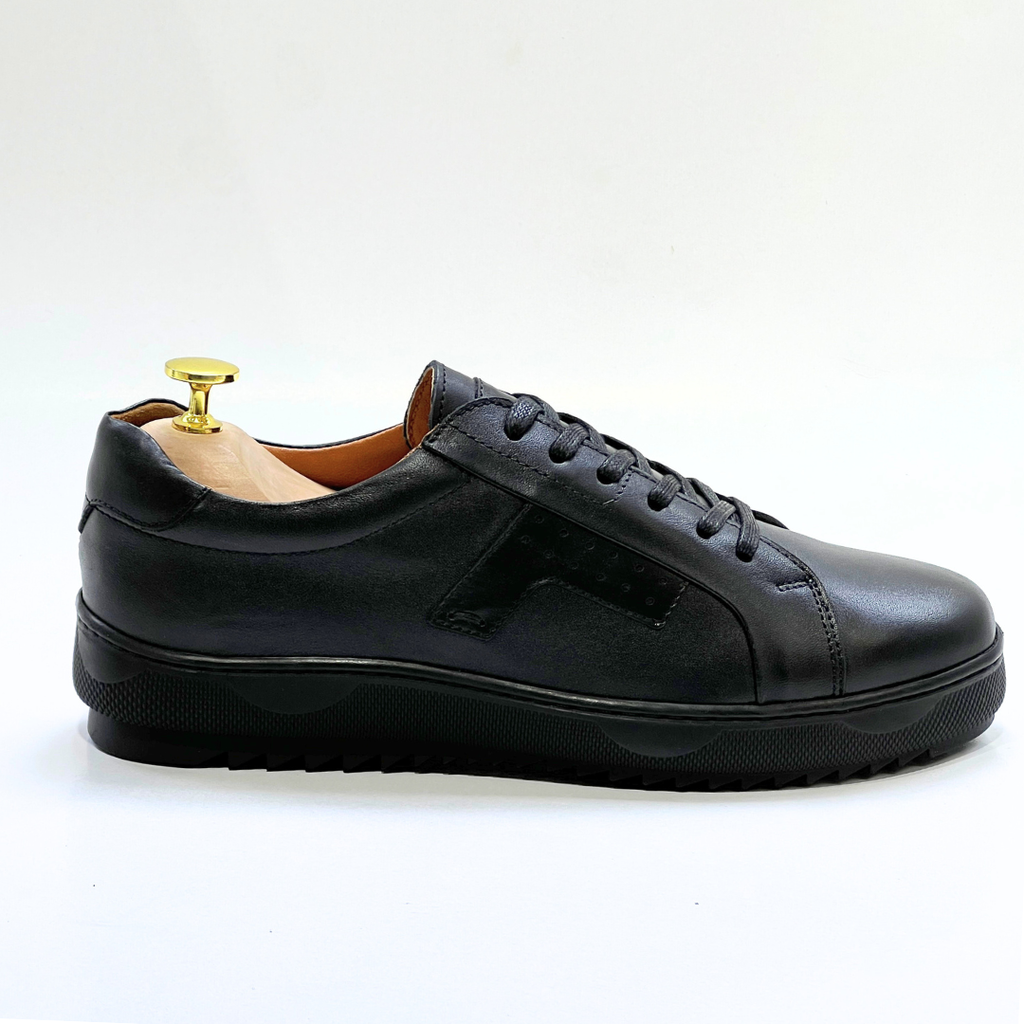 Baskets Basses De Lux En Cuir 100% Medical noir REF 079