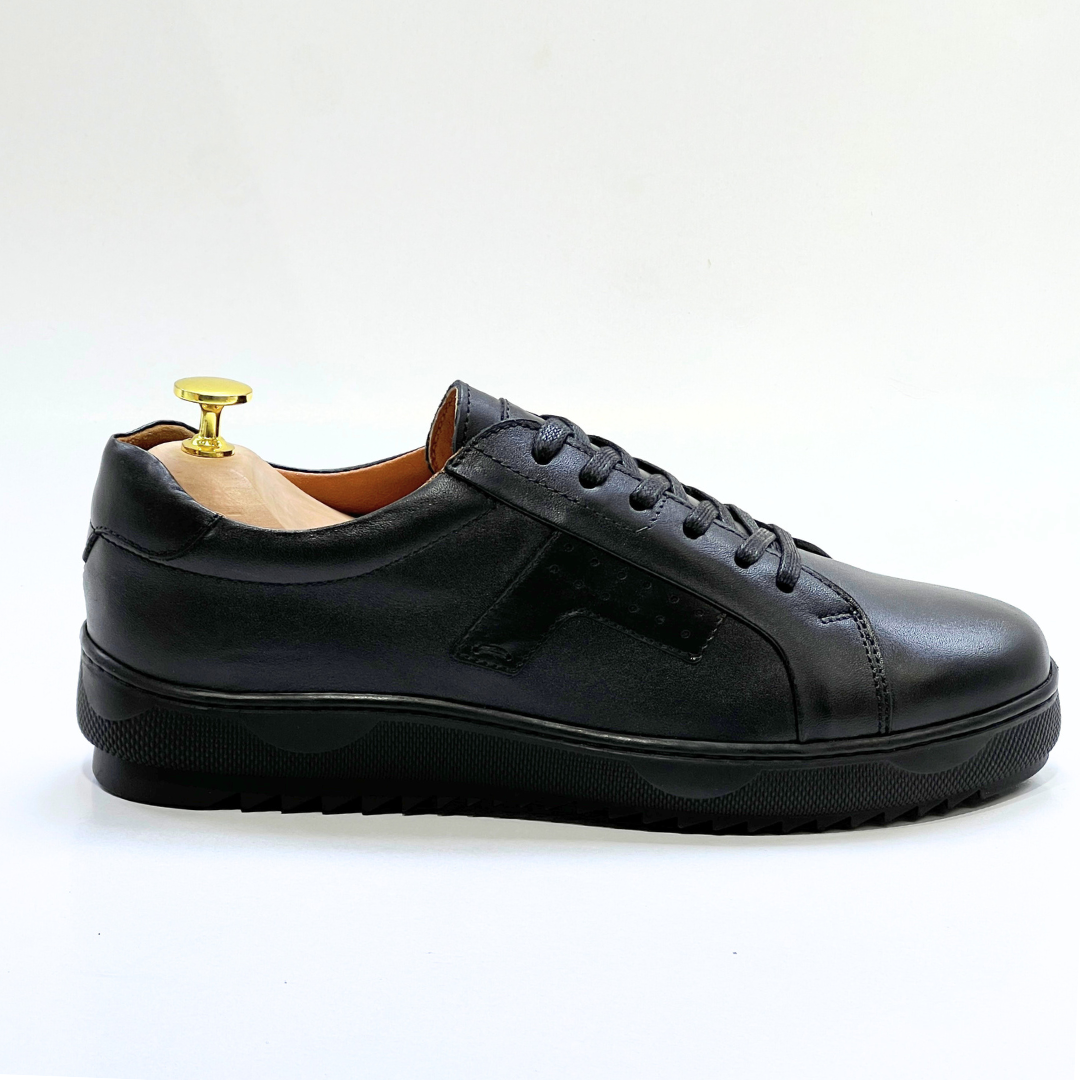 Baskets Basses De Lux En Cuir 100% Medical noir REF 079