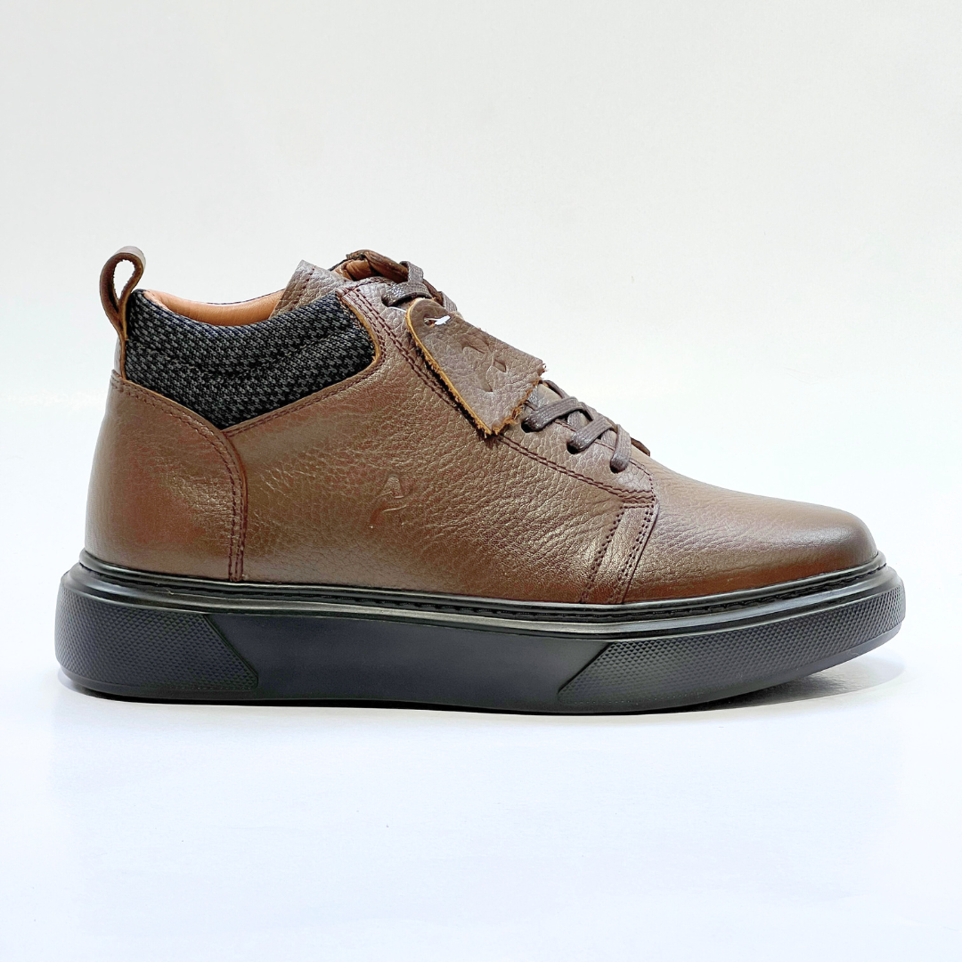 ALONZO-Demi Bottine Médical 100% cuir MARRON REF 608