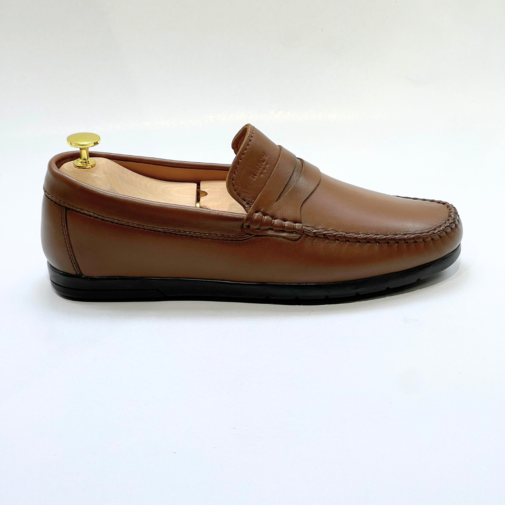 Denver: Mocassin Homme Médical - 100% Cuir TABAC - ref 104