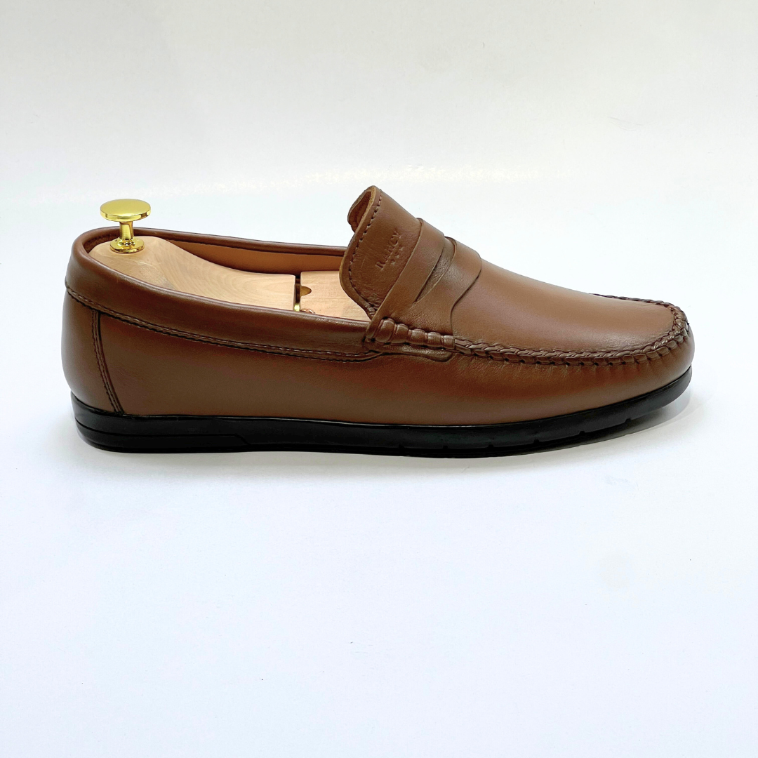 Denver: Mocassin Homme Médical - 100% Cuir TABAC - ref 104