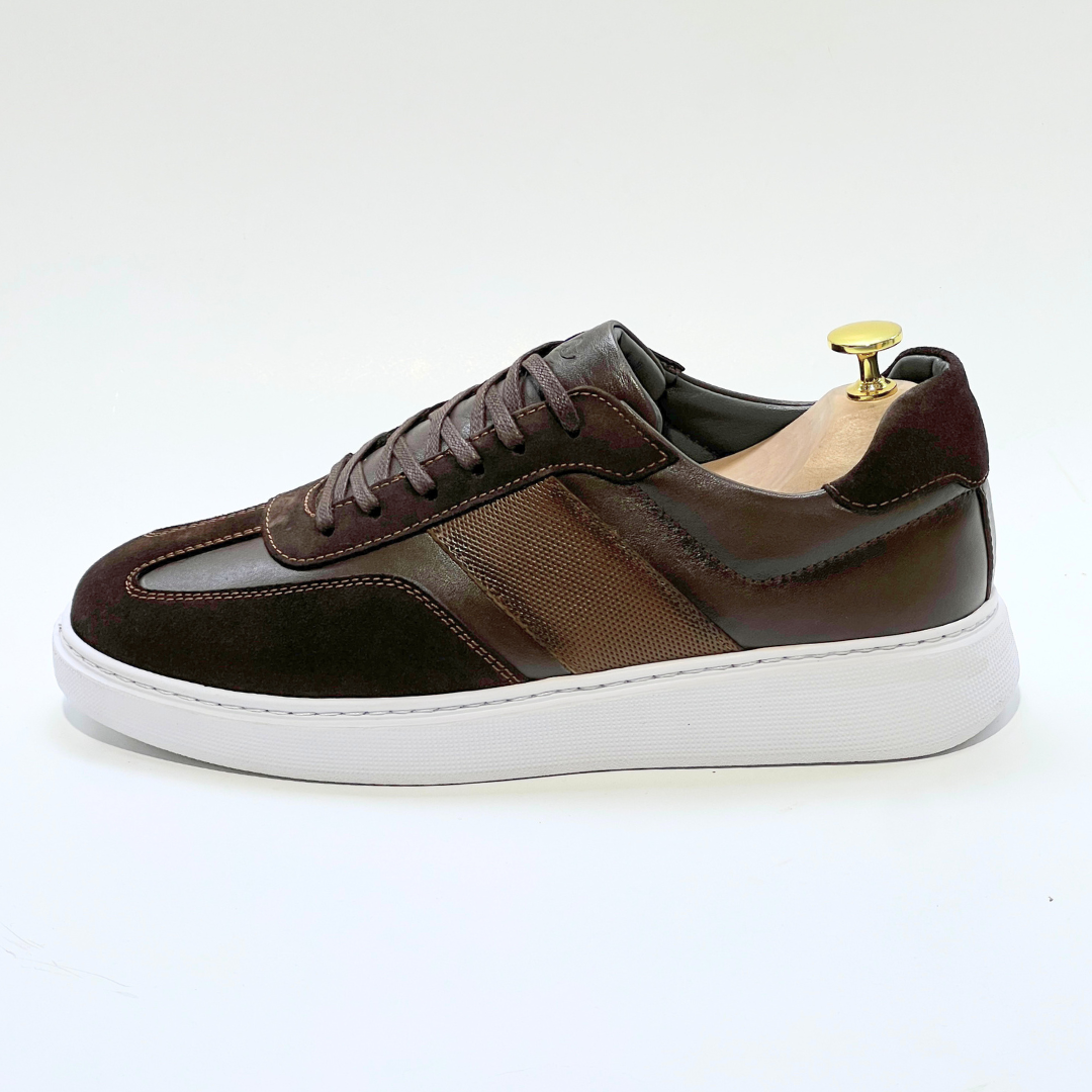Kairo Basket Homme Cuir Marron Sport REF 645