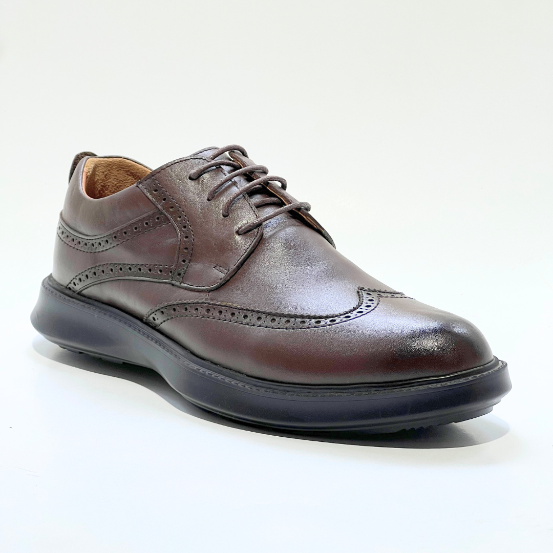 Chaussure BROGUE En Cuir 100% Médical MARRON REF 022