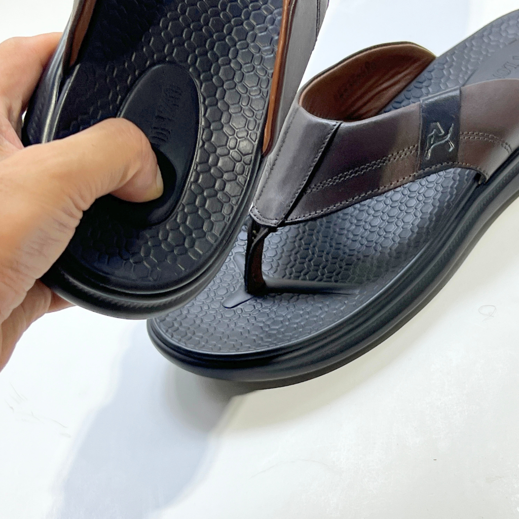 SANDAL HOMMES MEDICAL EVA 100% CUIR EN MARRON REF 2117