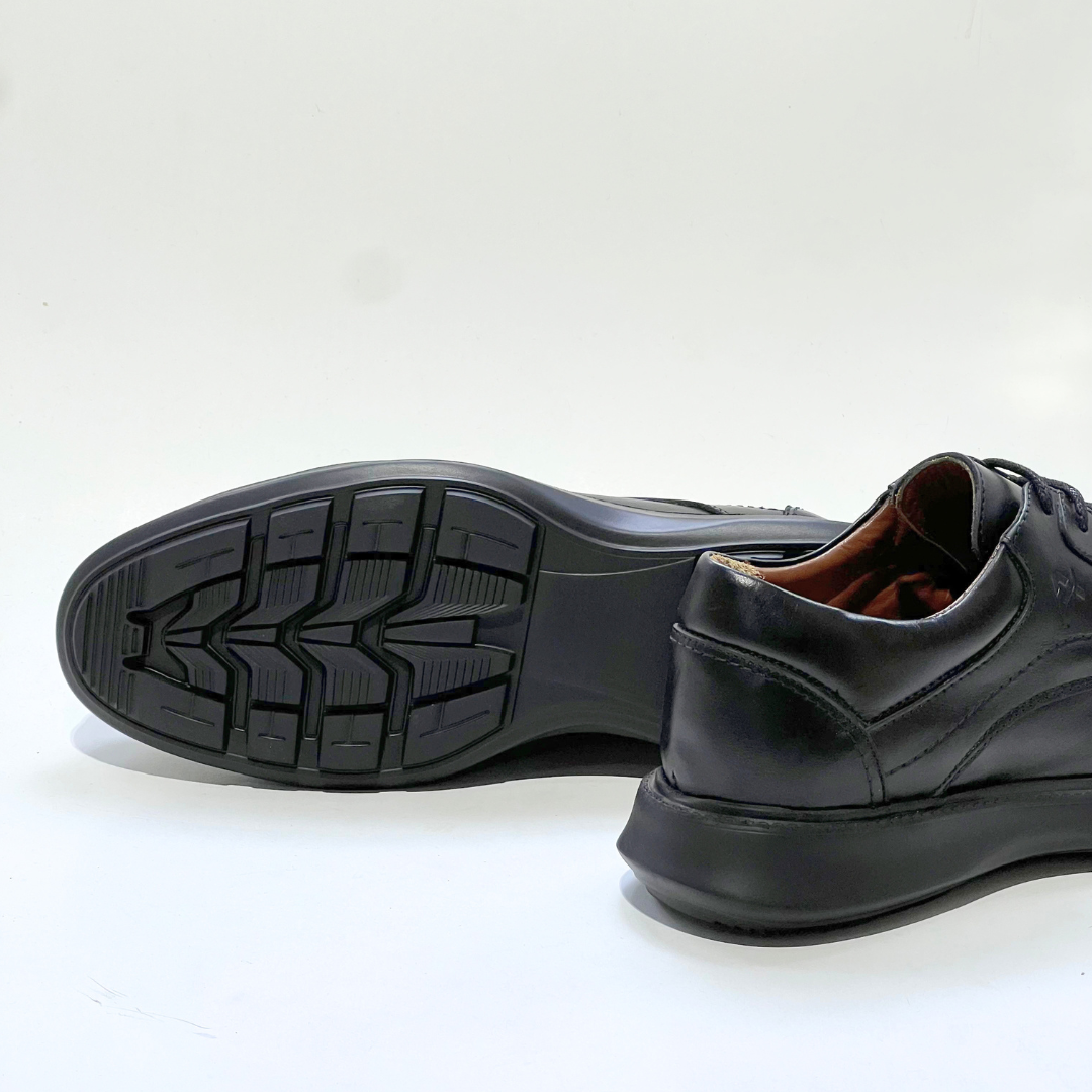 CHAUSSURES Médical 100% EN CUIR VÈRITABLES NOIR Ref 051